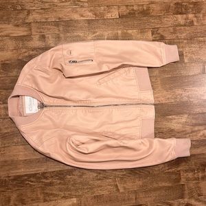 Leather pink jacket